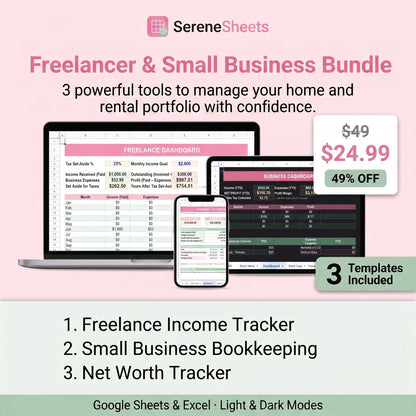 Freelancer & Small Business Bundle — 3 Templates for Google Sheets & Excel