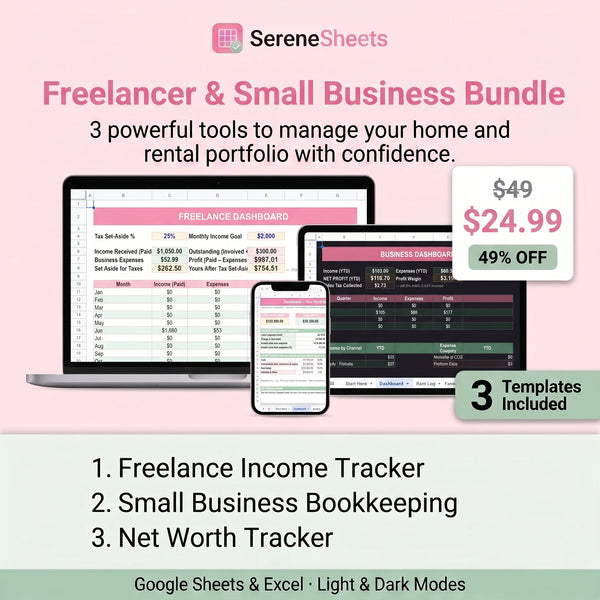 Freelancer & Small Business Bundle — 3 Templates for Google Sheets & Excel